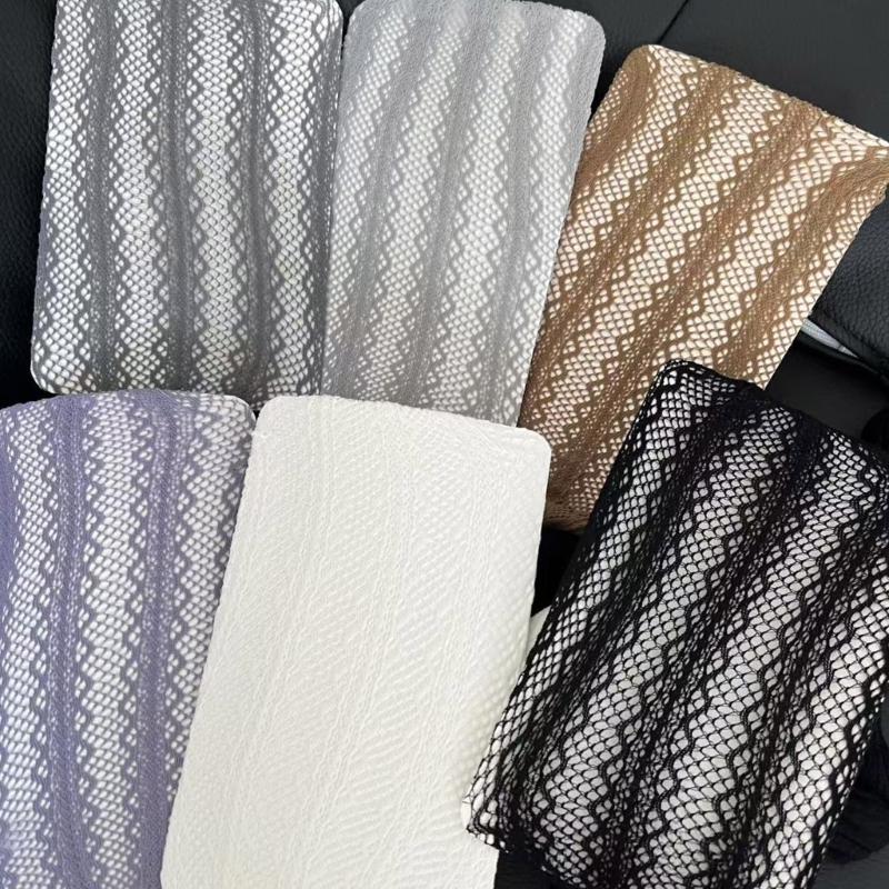 Women Subculture Hollowout Lace Sheer Tights Breathable Nylon Fabric Stockings Solid Color Wavy Stripe Pattern Pantyhose