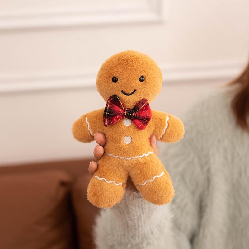 Non-Toxic Cute Gingerbread Man Pendant Plush Christmas Ornaments For Tree Decorations Christmas Hanging Decor For Home Christmas Party