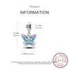 Copper Colorful Blue Purple Butterfly Charms Beads Jewellery Fit Original Bracelet For Women Diy Gifts