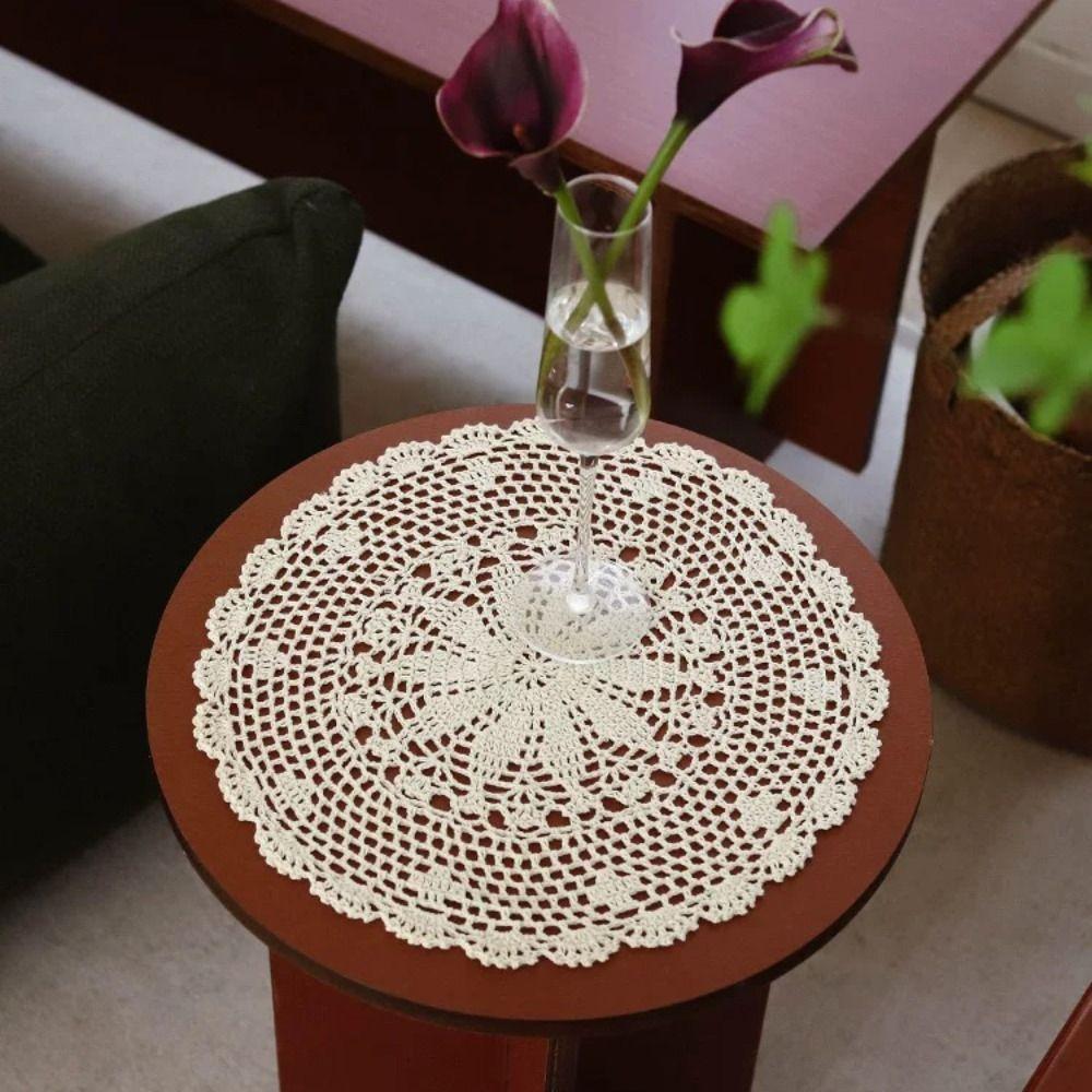 Round Oval Crochet Placemats Crochet Cotton Handmade Doilies New Table Mats