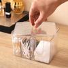Dustproof & Waterproof Cosmetic Cotton Swab Storage Box with Cover for Dressing Tables