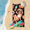 Girl Pattern Beach Towel Absorbent Sun Protection Towel For Beach Shower Swimming Pool Travel Vacation Camping Essential Gift