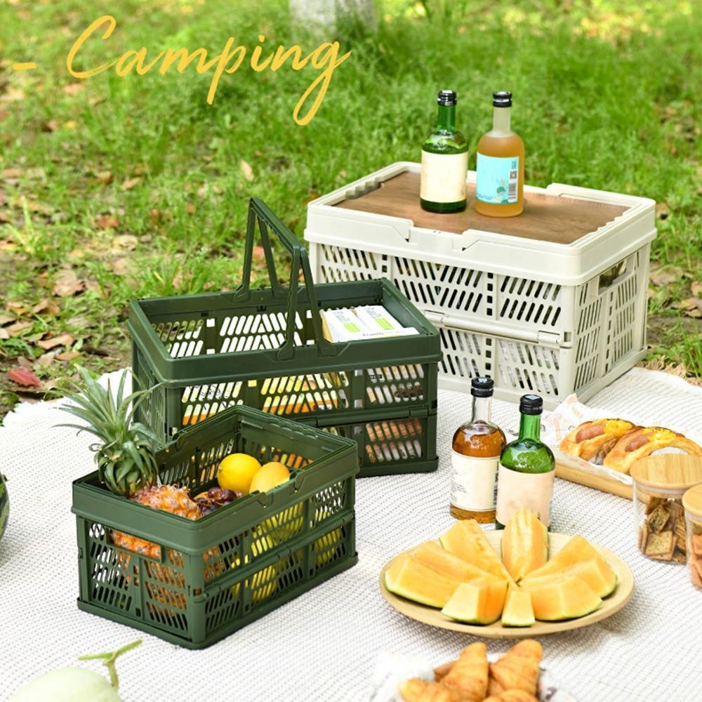 Foldable Camping Picnic Basket Multifunction Handheld Camping Basket  Picnics белый