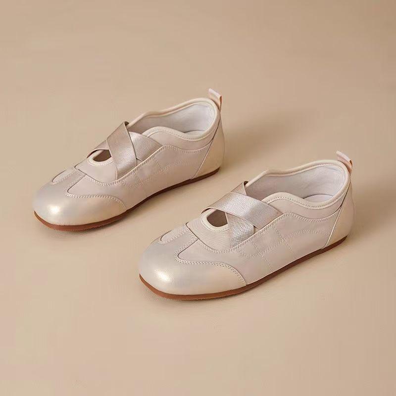 French Inner Height Increase Shallow Mouth Flat Sole Shoes Women's Autumn Casual Versatile Breathable Sports Shoes Ballet Mary Jane Shoes