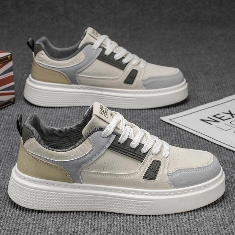 

Men s Casual Four Seasons Fashion Skateboarding Students Comfortable Sneakers Boys Trending Soft Sole Breathable Shoes 39 зелений/бежевий