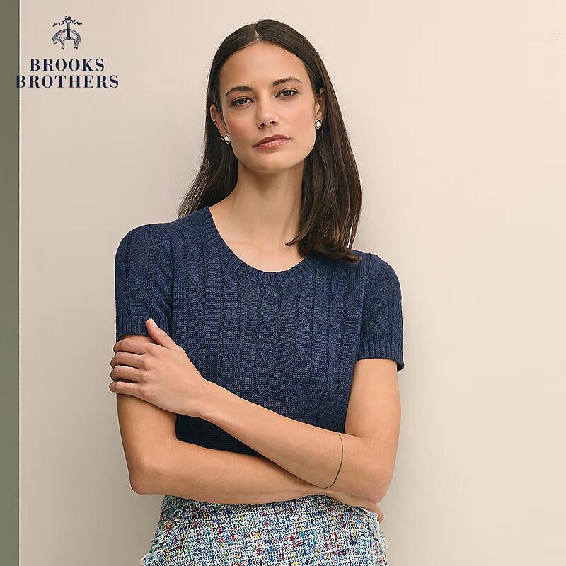 Женский короткий свитер Brooks Brothers из льна с косами S