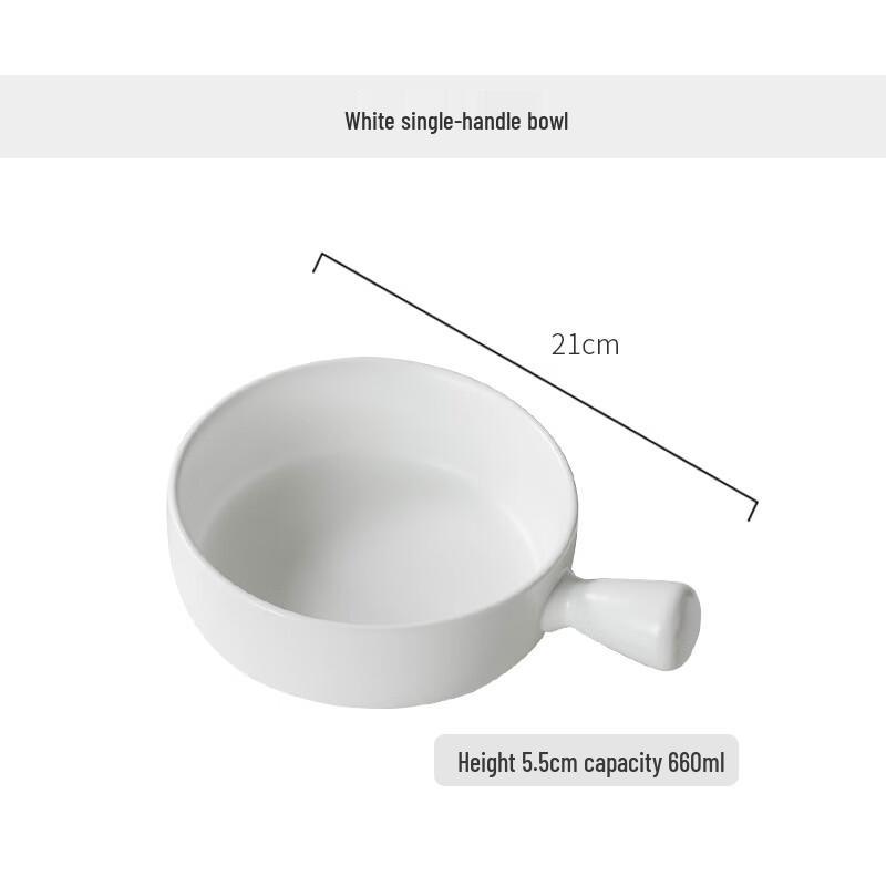 Minimalist Ceramic Salad Bowl with Handle