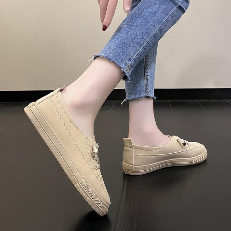 Buty damskie na wiosnę, lato, jesień i zimę, Trampki damskie, Buty studenckie, Białe buty, Niskie buty sznurowane z okrągłym noskiem, Buty codzienne