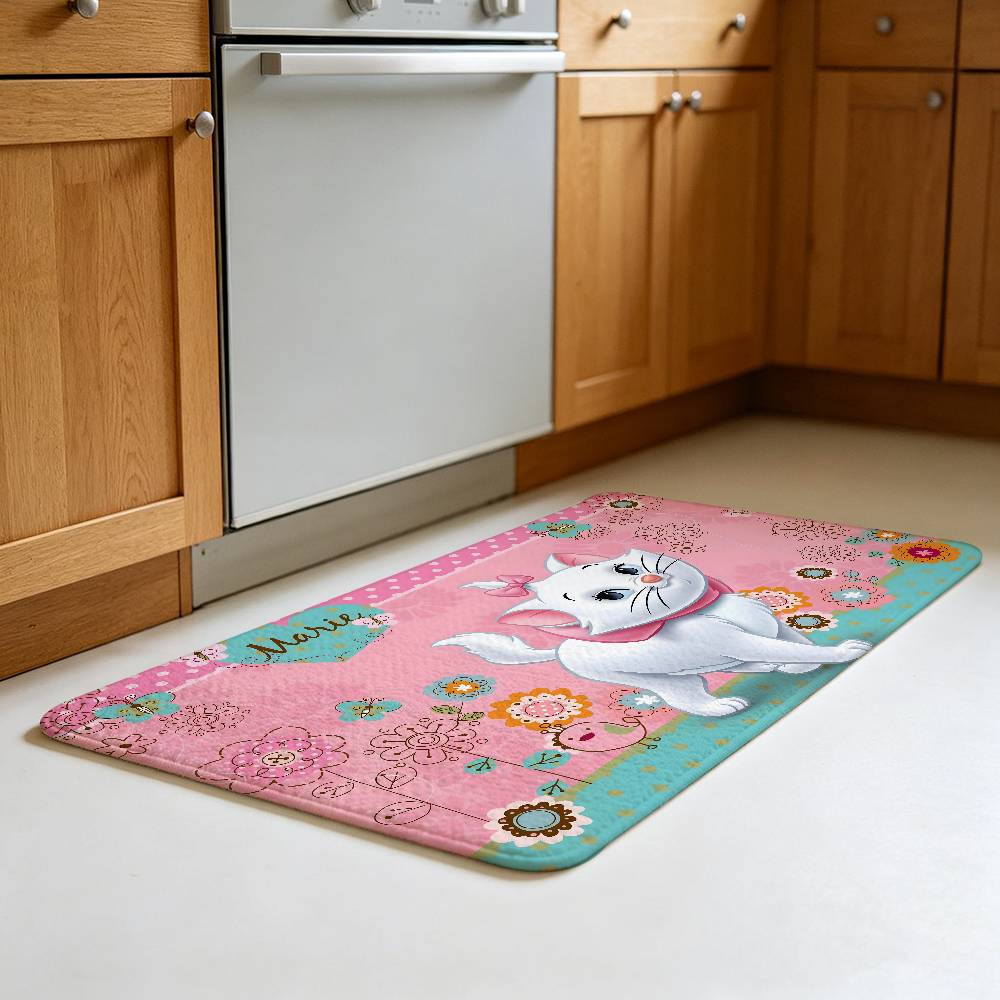 Cute Beautiful Cat Floor Mat Footpad Mats Style Soft Bedroom Floor House Laundry Room Mat Anti-skid Household Carpets