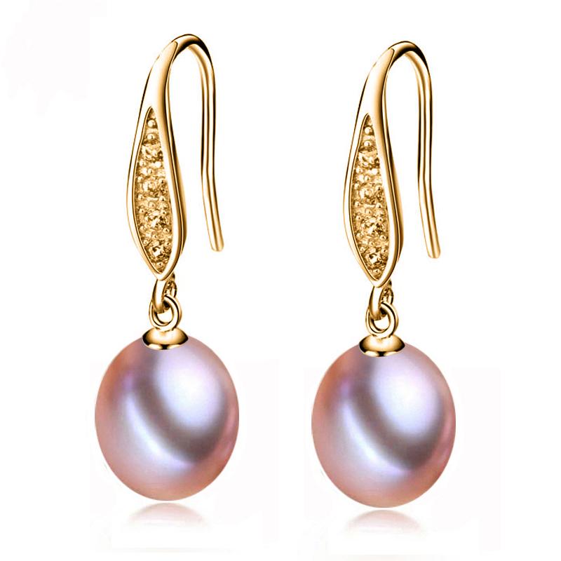 Wedding Freshwater Pearl Earring For Women,Real Gold Plated Natural Pearl Earring Fine Jewelry Gift
