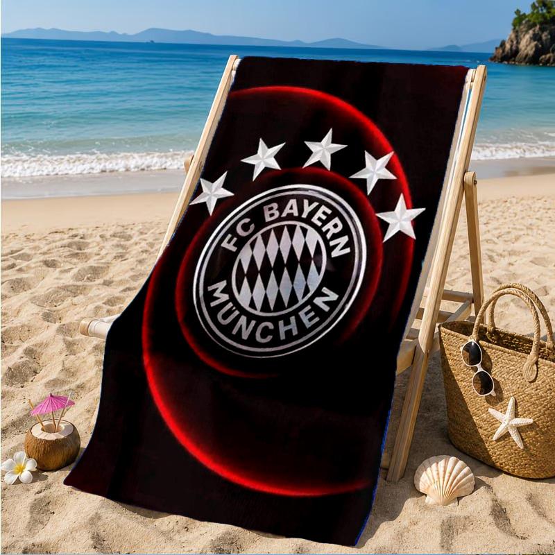 München Fußballverein Bedrucktes Mikrofaser-Strandtuch, Weich und Saugfähig, Schnelltrocknend, Ideal für Sommerreisen, Strand-Essential, Schwimmbad