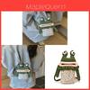Cartoon Frog Cotton Handwoven Shoulder Bag With Cute Design For Daily Use