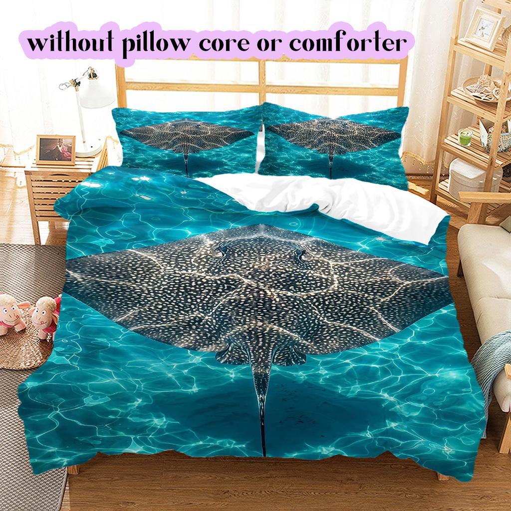 Seawater marine organisms Pattern Bedding,Quilt Set Quilt Cover Pillowcase Home Birthday Gift (1*duvet cover+2*pillowcase,without core)
