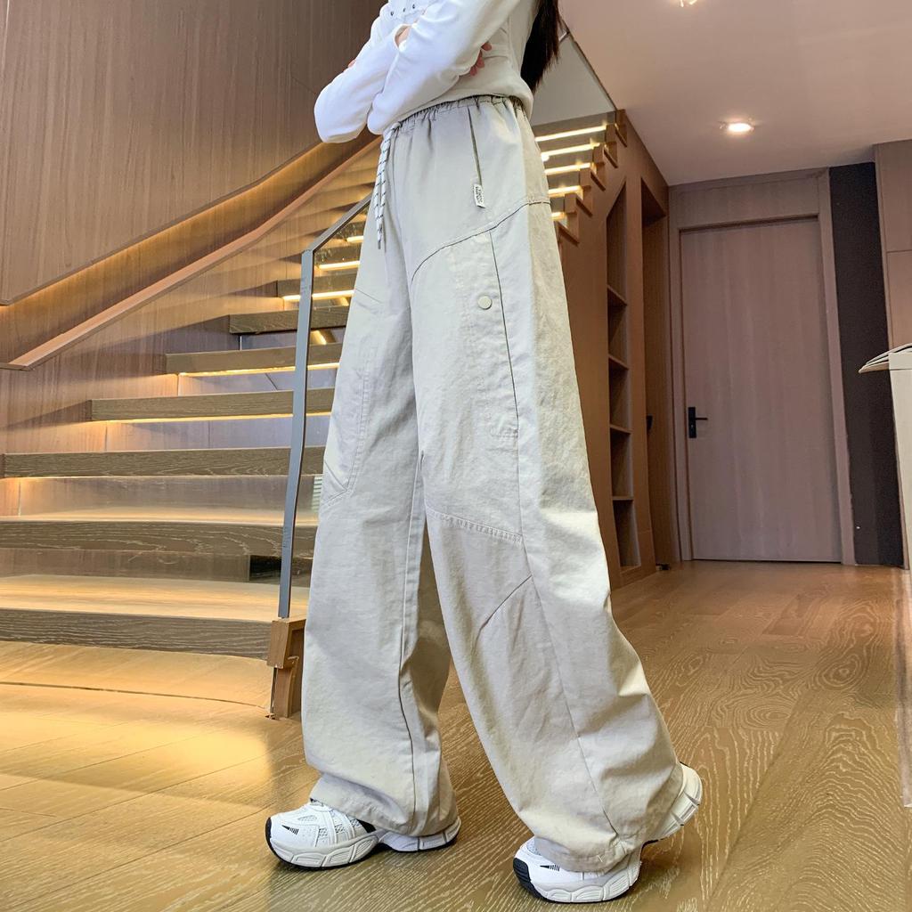 Girls' Korean Style Streetwear Cargo Pants - Spring/Autumn 2025 for Middle School