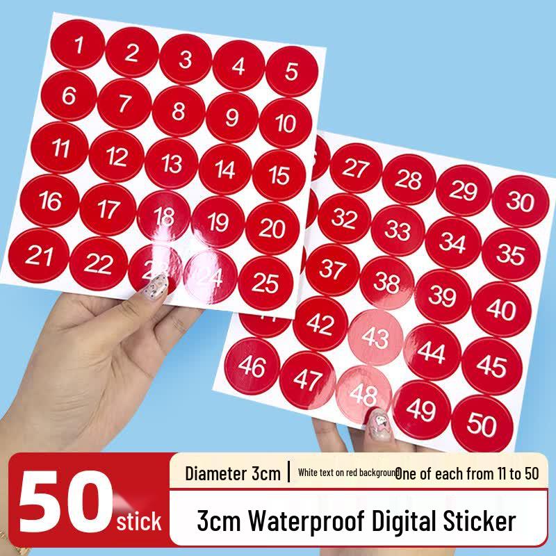 Waterproof Round Numbered Self-Adhesive Labels