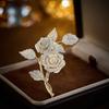 Shiny Zircon Rose Brooch Light Luxury Bouquet Pin Jacket Clothes Accessories Brooch Spot