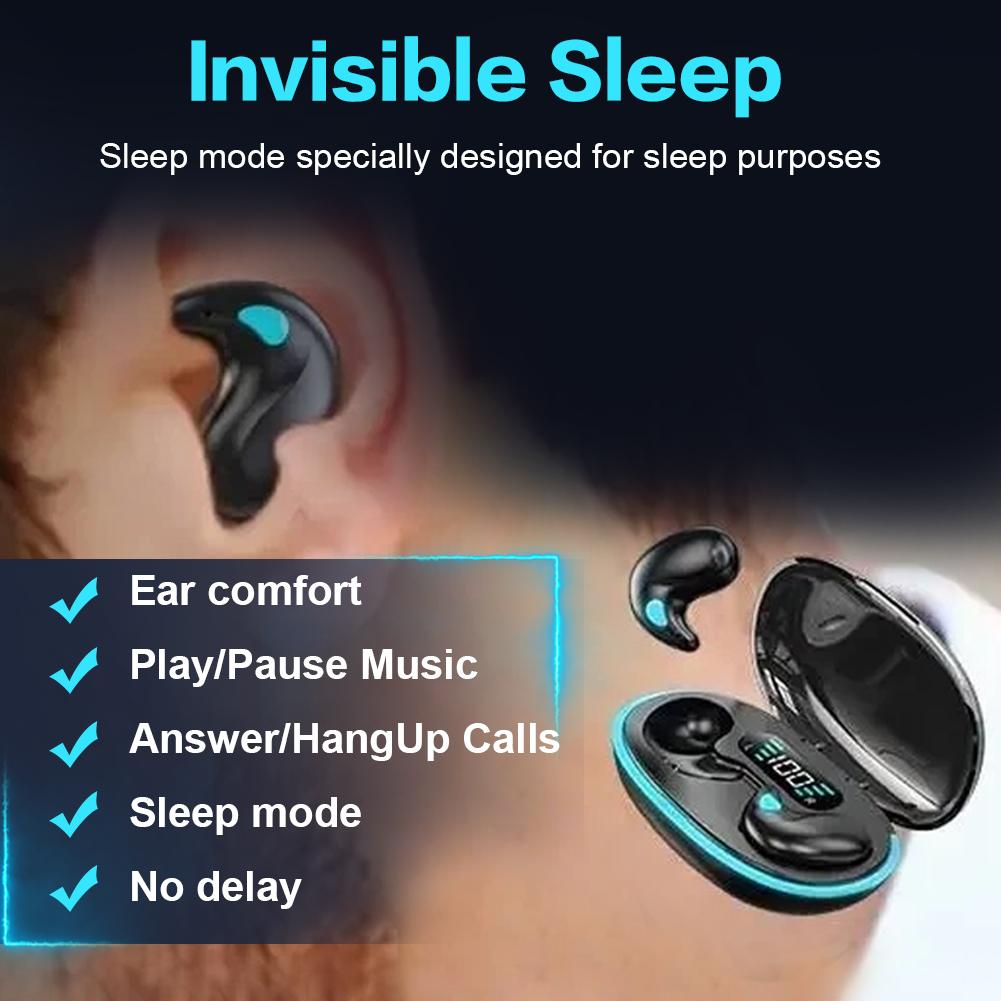 BT 5.3 Stereo Headphones Touch Control Invisible Sleep Earphones IPX5 Waterproof Sense-Free Micro Sleep Earbuds for Better Sleep
