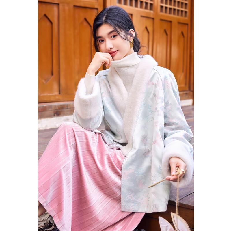 Women's New Chinese Style Faux Mink Splice Coat