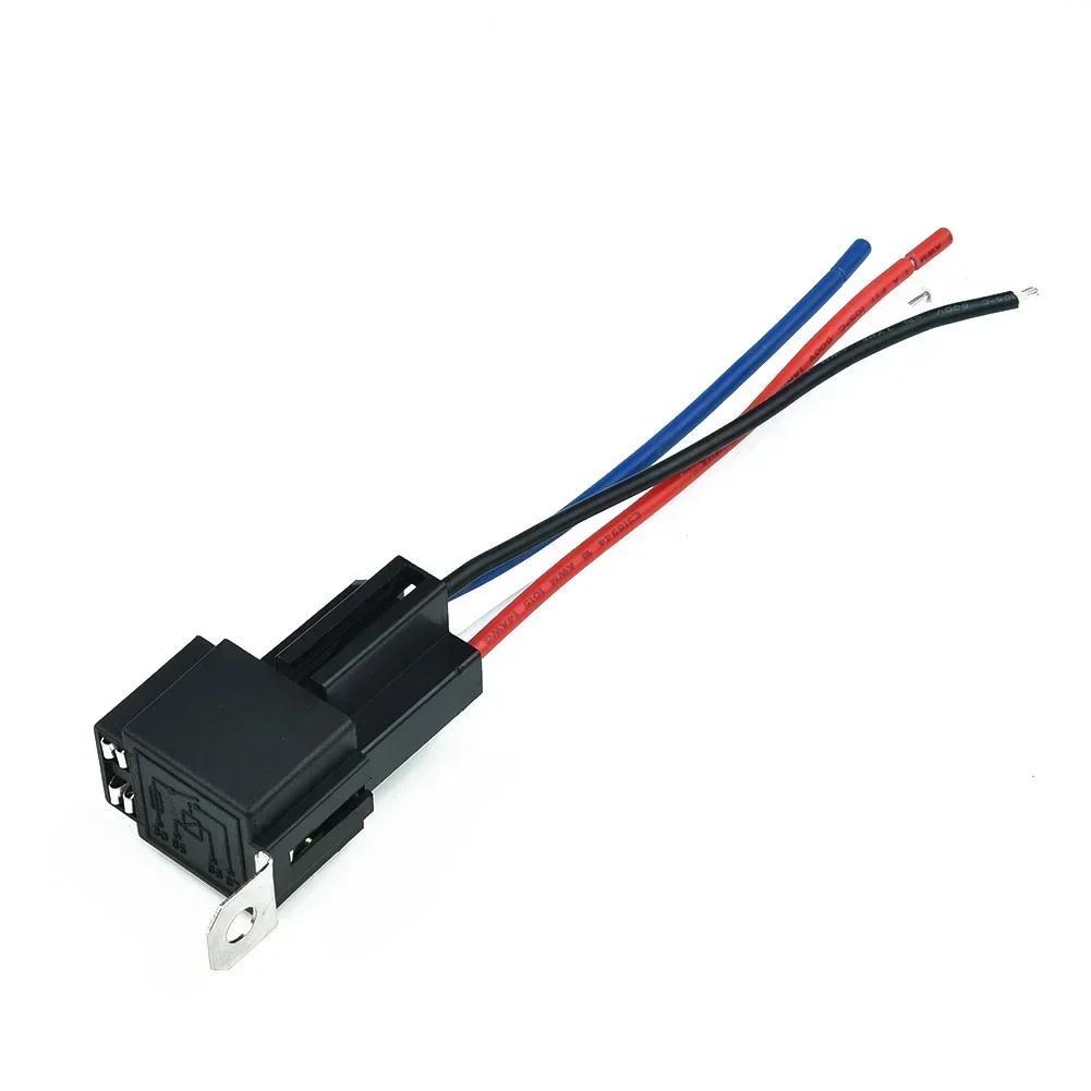 4-Pin Car Relay 12V DC With Socket Base/Wires/Fuse 30A Automobile Control Device With Line For Automotive Accessory Connections