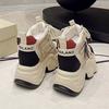 Mode Nieuwe Dames Herfst Lente Chunky Sneakers Veters Platform Sportschoenen Vrouw Dikke Zool Hoge Hakken Vrouwelijk 10CM Wedges Sneakers