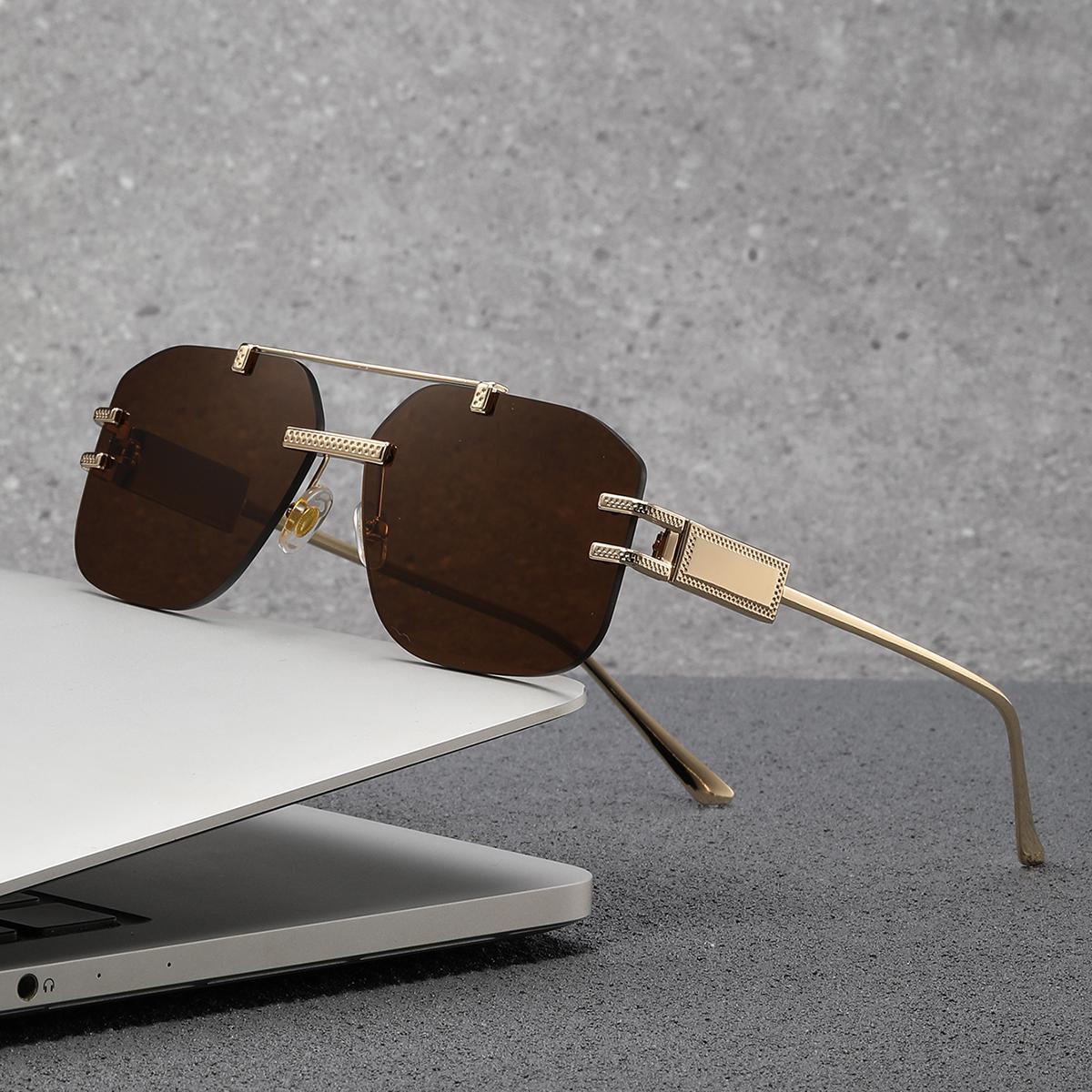 

1 Pair of Stylish Ladies Sunglasses and Men s Sunglasses with Square Personality, Exquisite and Elegant, INS Style Sunglasses, Street Wear чорний