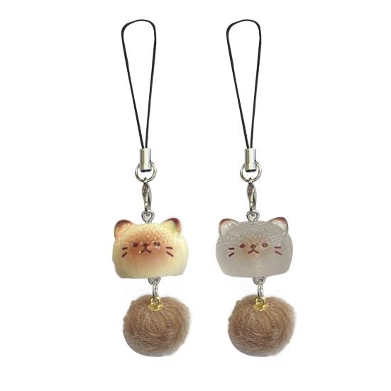 Keychain Pendant Resin Cat Plush Ball Decor Phone Pendant Keys Bags Cell Phones Key Holder Fashion Accessory