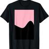 GEOMETRIC TWO TONE WAVE PATTERN CHERRY BLOSSOM PINK BLACK T-Shirt