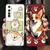 Cute Corgi Dog Case For Realme C67 C63 C55 C53 C35 C25 C21 GT 2 3 5 6 10 11 12 13 Pro Plus 5G Soft TPU Phone Cover Fundas Capas