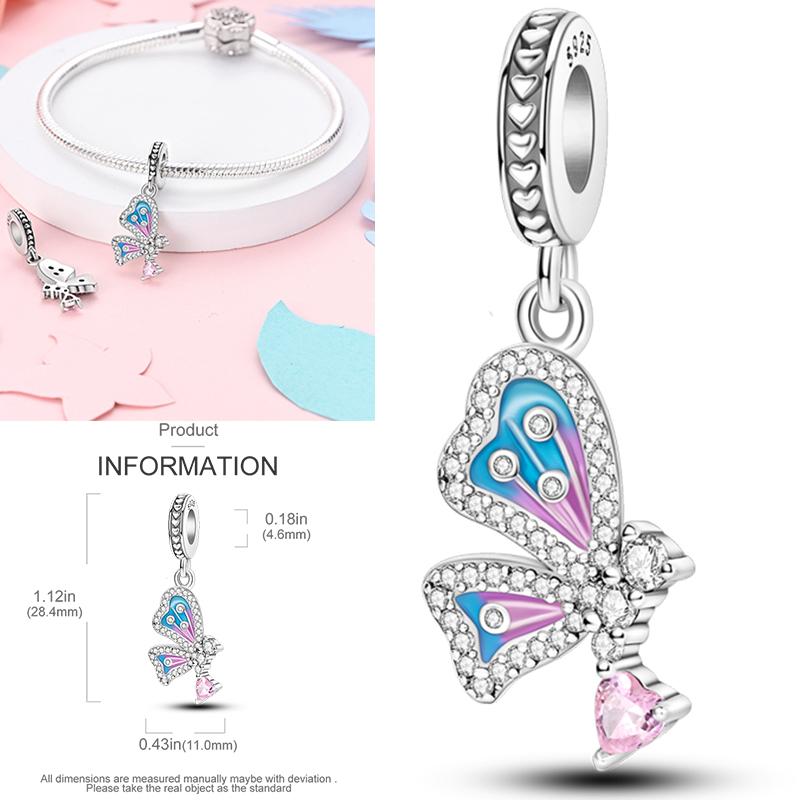 Copper Dragonfly Butterfly Pendant Charms Bead Fit Original Bracelet Bangle Women Jewelry Girl Making Beads