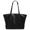 2024 Women's Black Soft Leather Tote Bag - Large Capacity, Versatile Korean Style, Perfect for Commute & Student Use