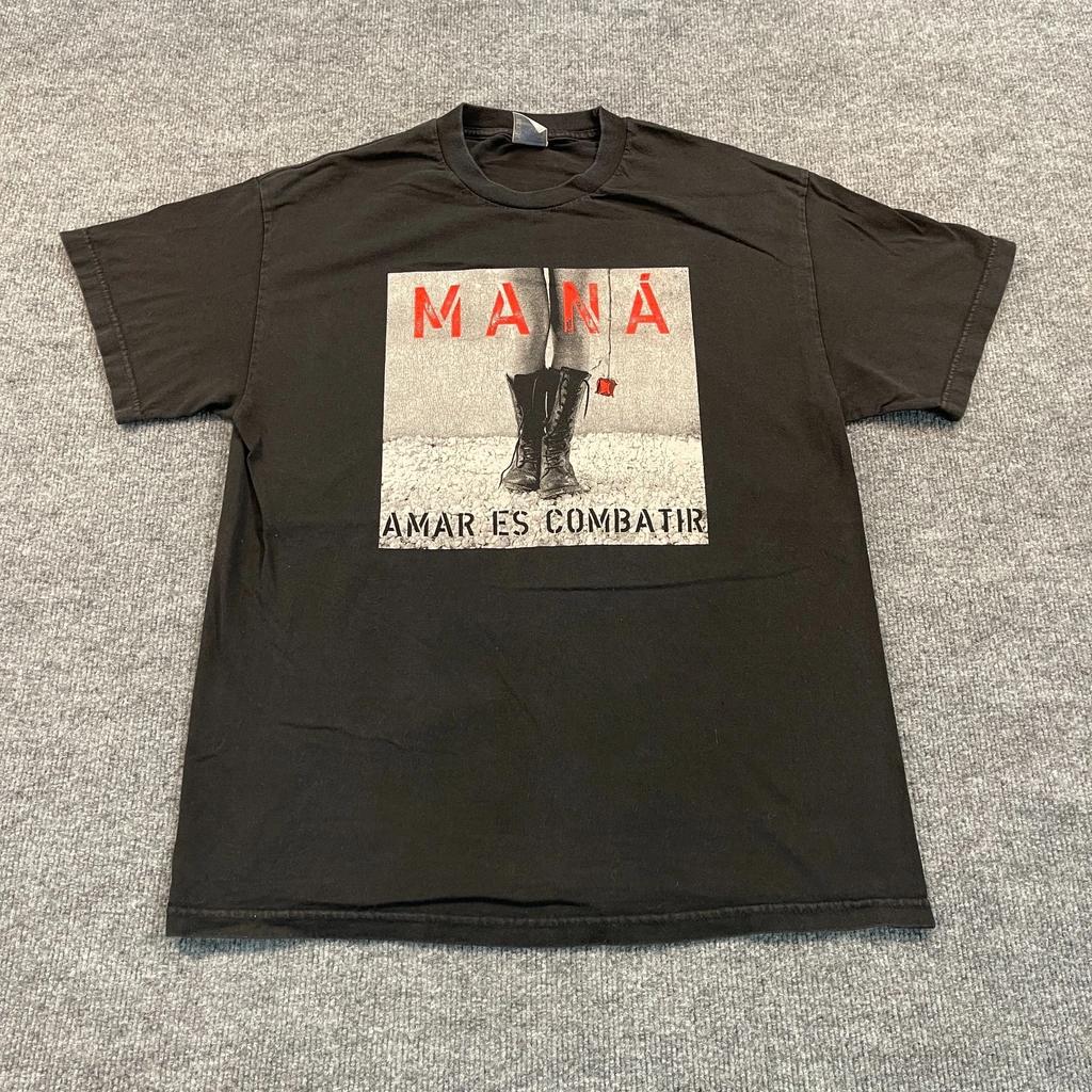 Maglietta Vintage Y2K MANA Amar-Es-Combatir Album Media 20x28 Band Pop Rock Messicana