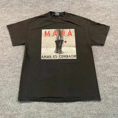 Vintage Y2K MANA Amar-Es-Combatir Album Shirt Medium 20x28 Mexican Pop Rock Band