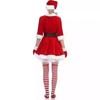 5 Stück Nikolaus Kostüm Für Damen Clause Nikolaus Kleid Weihnachts Outfits Kleider Hut Handschuhe Gürtel Strümpfe Für Weihnachten Jahr
