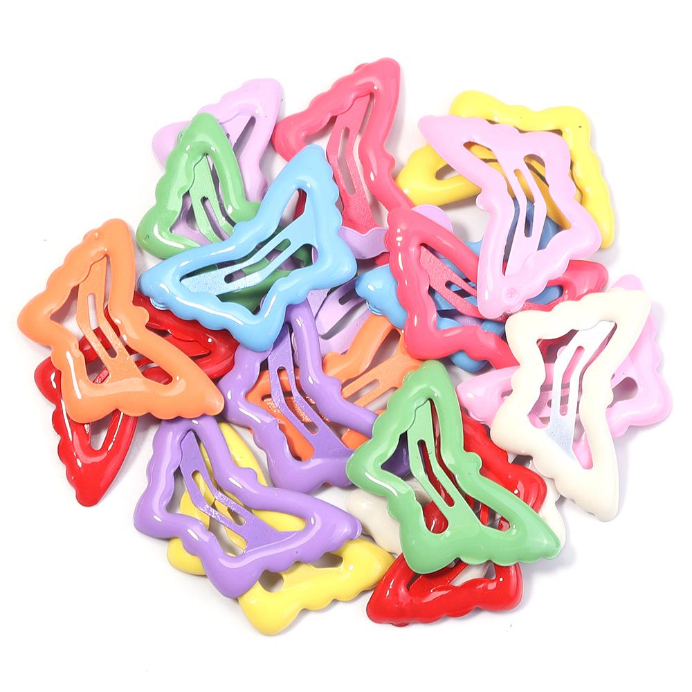 20-40Pcs/Lot Mix Colorful Metal Hairgrip Girls Snap Hair Clips For Children Baby Hair Accessories Women Barrettes Clip Pins