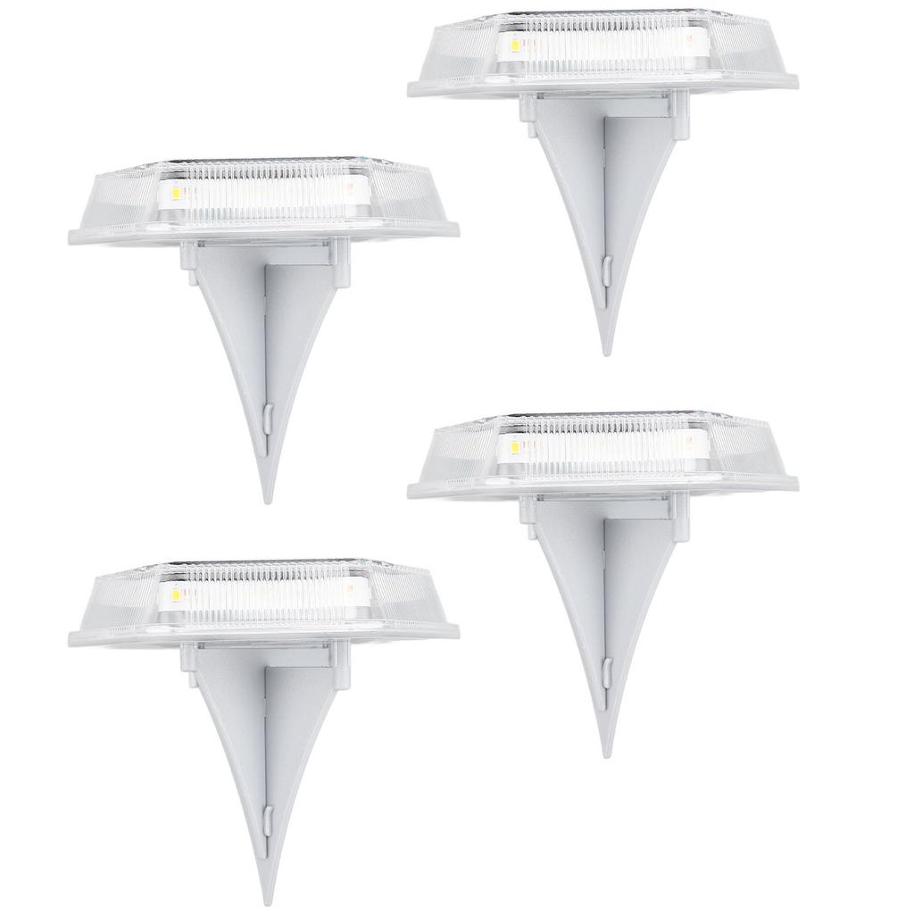 4Pcs Solar Ground Light IP65 Water Proof 3000K Warm White Step Light Landscaping Lighting for Pathwa