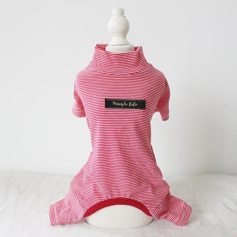 

Осенне-зимняя полосатая рубашка из чистого хлопка, леггинсы восьми цветов, комбинезон для четвероногих питомцев, пижама для собак, одежда для щенков L