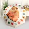 1pc Bear Flowers Automatic Open/close Umbrella, 8-Rib Sturdy Structure, Portable Travel Umbrella, Parties, Everyday Use,44