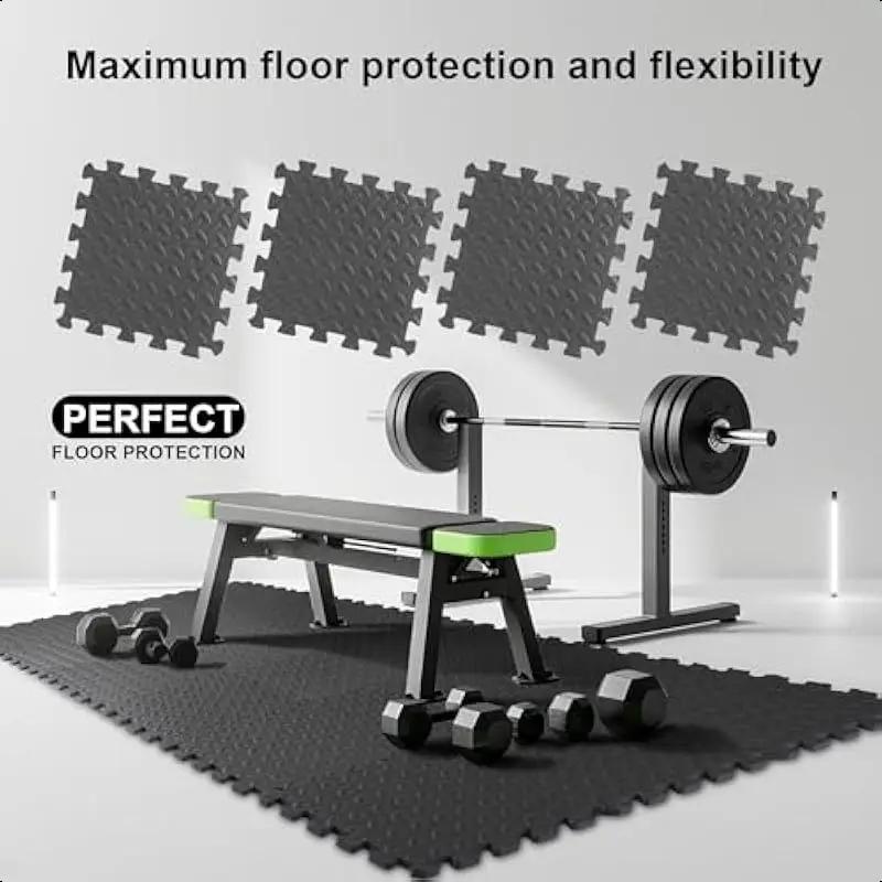 1/4/8Pcs 2.5cm Thick EVA Interlocking Foam Floor Mats Non-Slip Waterproof Puzzle Tiles for Gym Workout Home Kids Room Protection