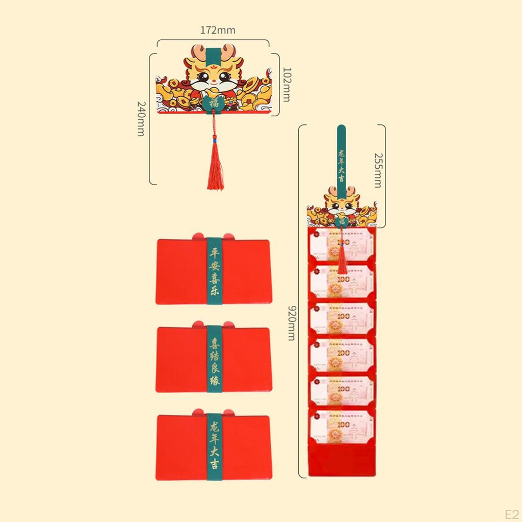 Chinese Year Red Envelope Hong Bao Folding Packets Gifts Wishes Pockets