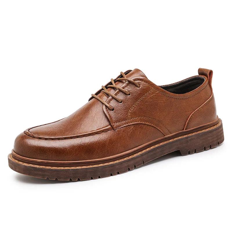 New Men Handmade Loafers Shoes Brogue Casual Shoes Men Genuine Leather Shoes Cargo Work Boots Business Casual Sneakers