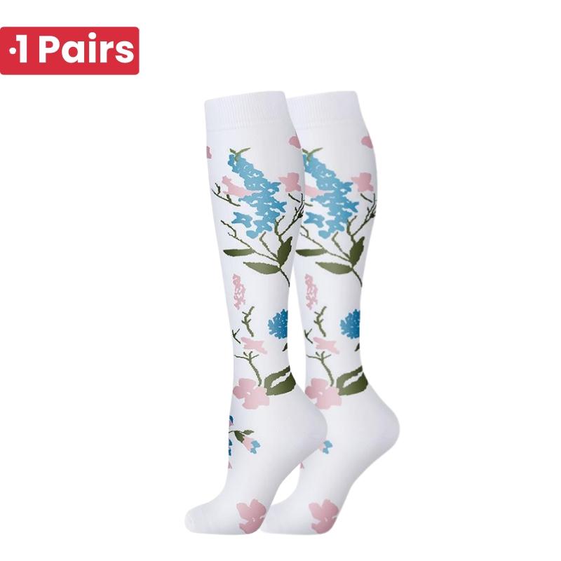 1Pairs 58 StylesNew Flower Animals Compression Socks for Leggings Breathable Running Pressure Soccer Adult Socks Pressure Socks