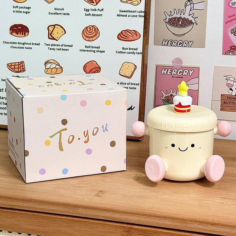 Cute Cup Ceramic Mug Souvenir Water Cup Household Couple Cup Birthday Gift Girls Teacher's Day Gift