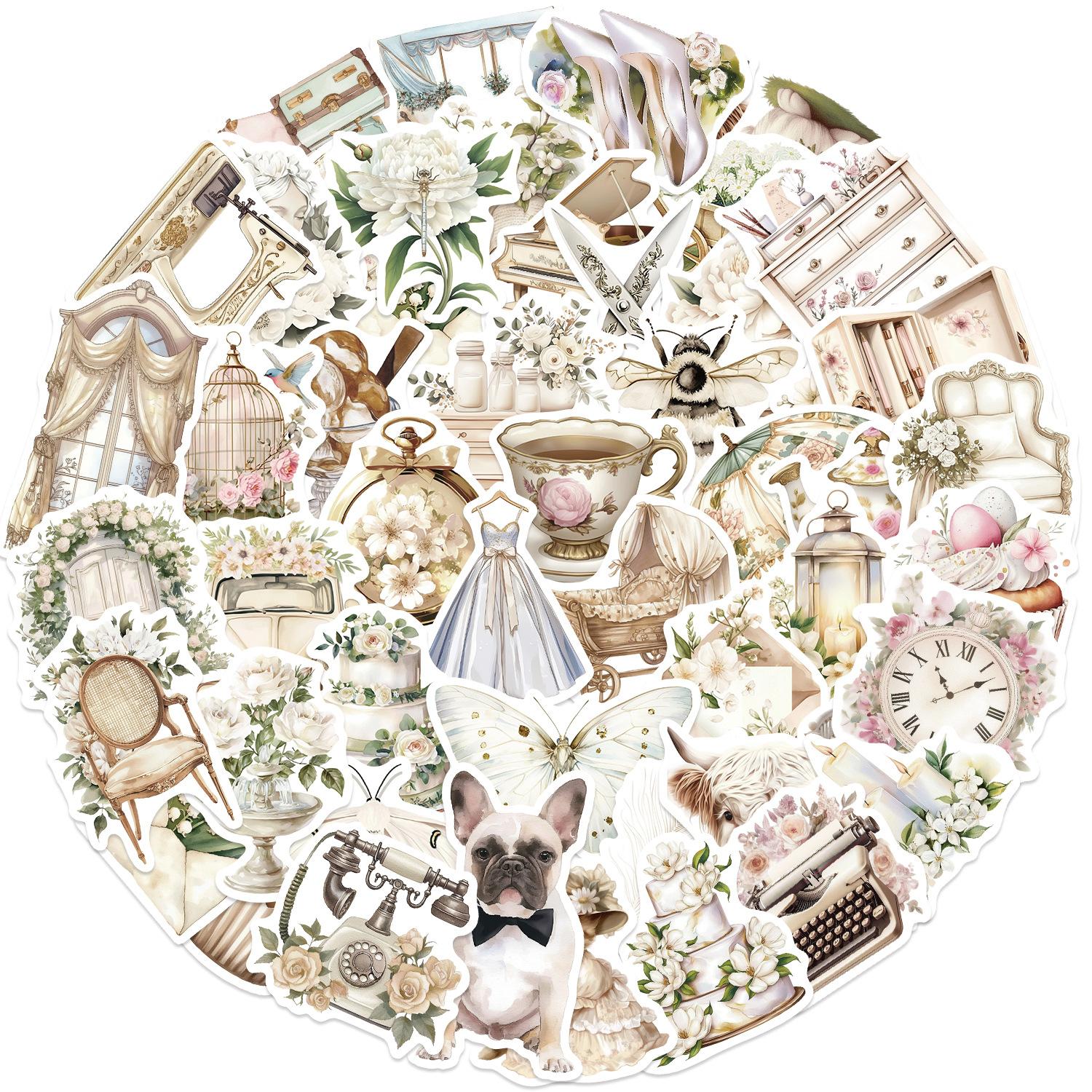 

50 Мультяшных Белых Ренессансных Граффити Наклеек Декоративные Гитара Ноутбук Чемодан DIY