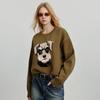 Chuyu Women's Plush Dog Head Knit Sweater