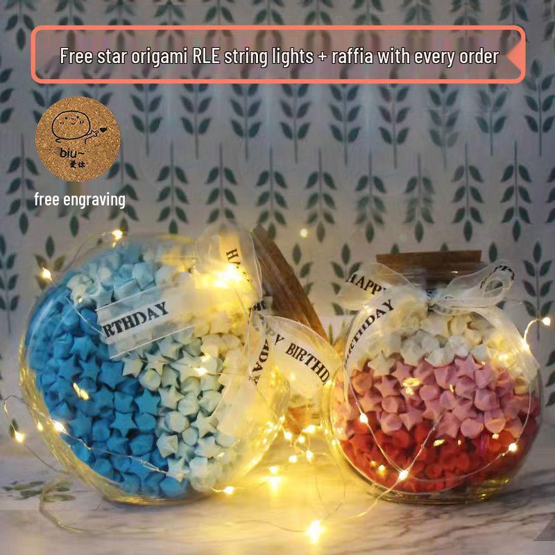 Luminous LED Star Wish Jar with Cork