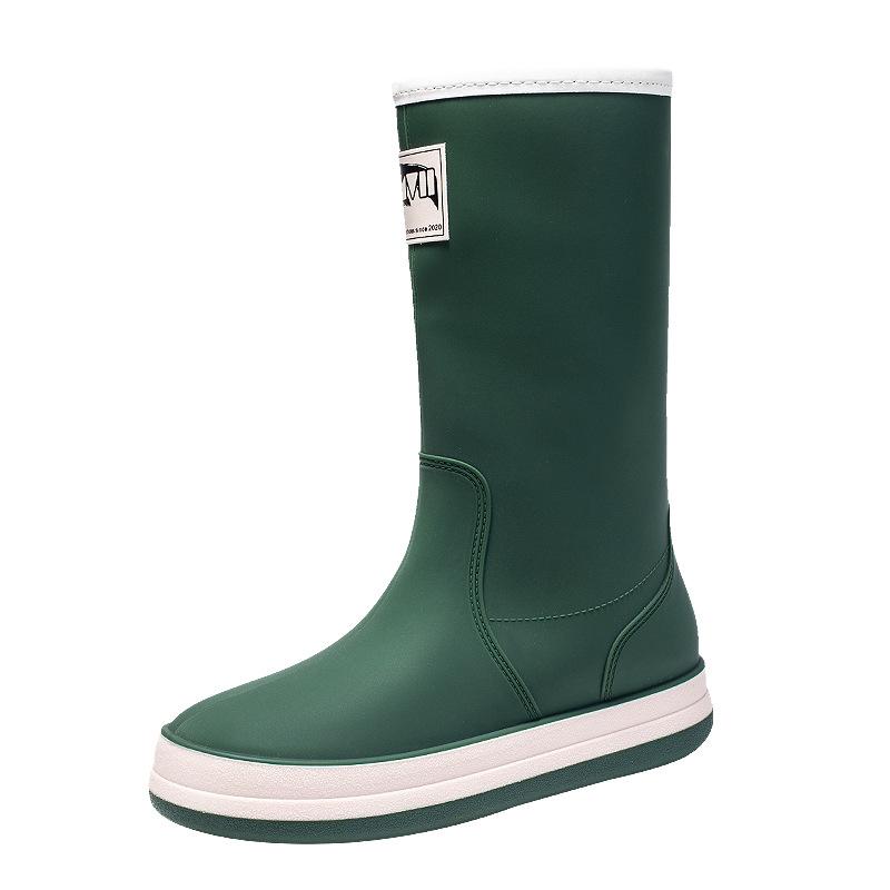 Rain shoes men's and women's non-slip waterproof shoes fashion rain boots velvet thermal rubber shoes kitchen work water boots long rain boots