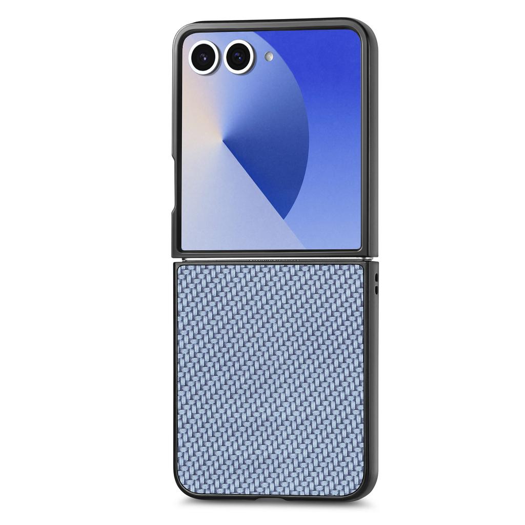 For Samsung Galaxy Z Flip7 5G Case Carbon Fiber Texture PU+PC+TPU Phone Back Cover