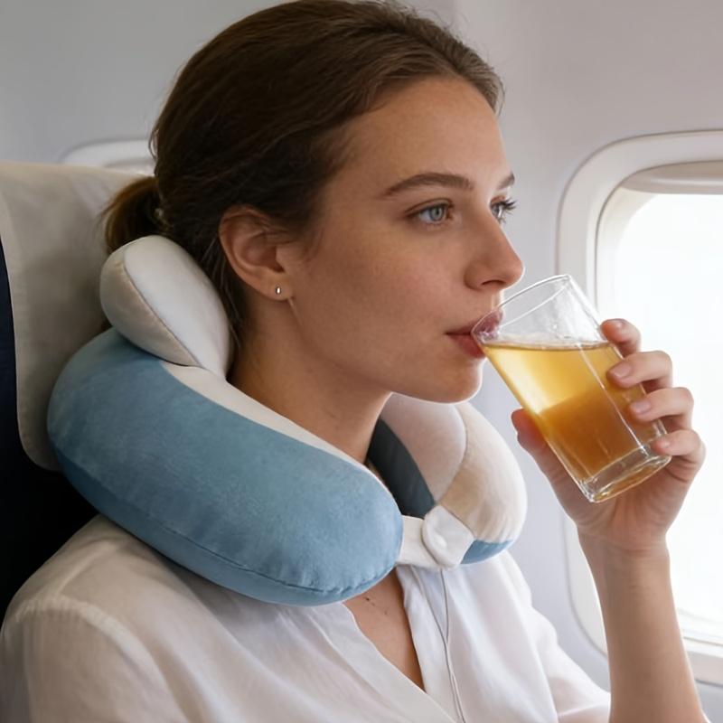 U-Shaped Neck Pillow, Specialized Neck Support Pillow for Train and Airplane Use, Neck Rest Pillow U-Shaped Cervical Spine Support Pillow