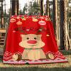 1pc Christmas Deer Outdoor Flannel Blanket, Cozy & Warm Soft Te Playful Design, Napping Camping,
