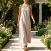 Rochie Maxi de Vară pentru Femei Fără Mâneci cu Gât pe Gât A-line Lungă Casual Fluidă pentru Plajă Vacanță Rochie de Soare